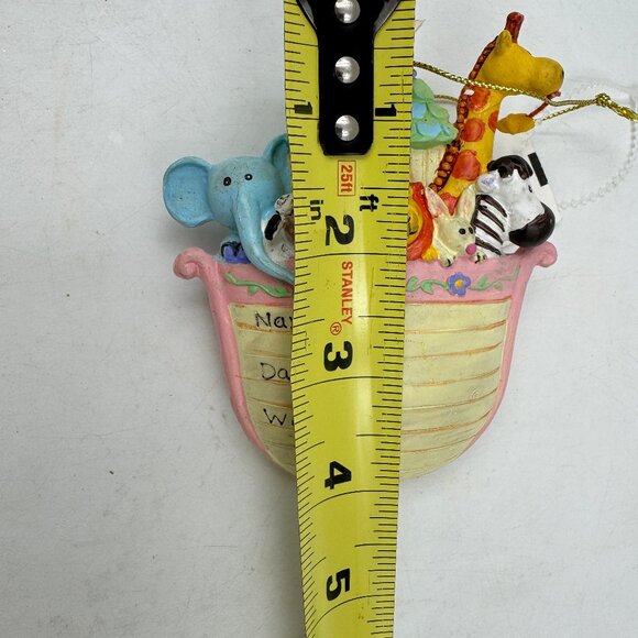 Baby's Personalizable Ornament Noah's Ark Design First Christmas Nursery Decor - Picture 6 of 9